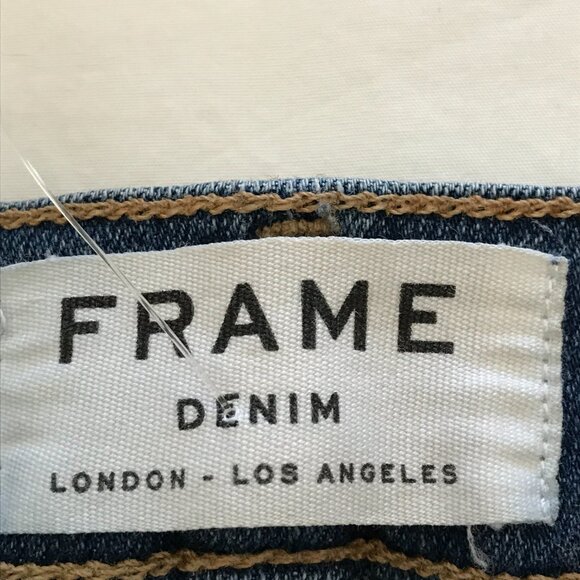 Frame Le Skinny De Jeanne Jean Women 27 Blue Mid Rise Distressed Medium Wash - Picture 3 of 13